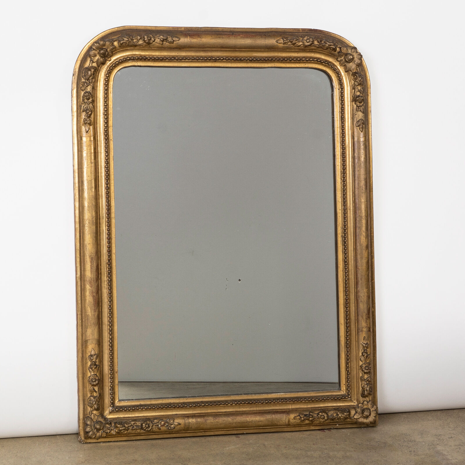 Golden Louis Philippe Flower Mirror
