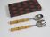 Vintage salad service in stainless steel and bamboo – Germany, years