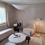 Omega circular coffee table natural travertine - 80cm D