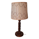 70s spiral turned wood lamp