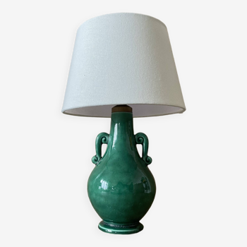 Old green ceramic lamp