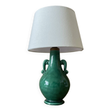 Old green ceramic lamp