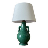Lampe en céramique verte ancienne