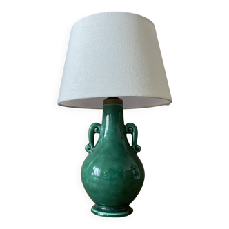 Old green ceramic lamp