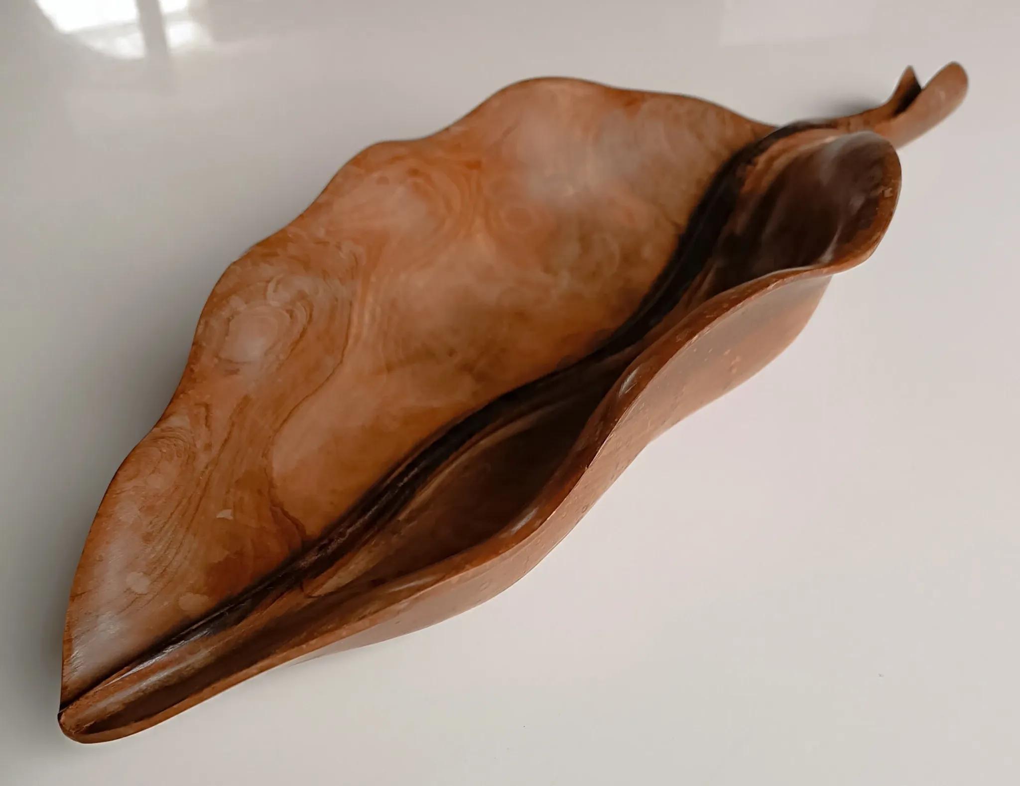 Falcon olive wood fruit bowl spain 1960