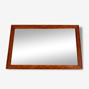 Flat frame sets 30 years wooden beveled mirror