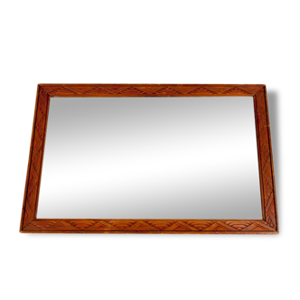 Flat frame sets 30 years wooden beveled mirror