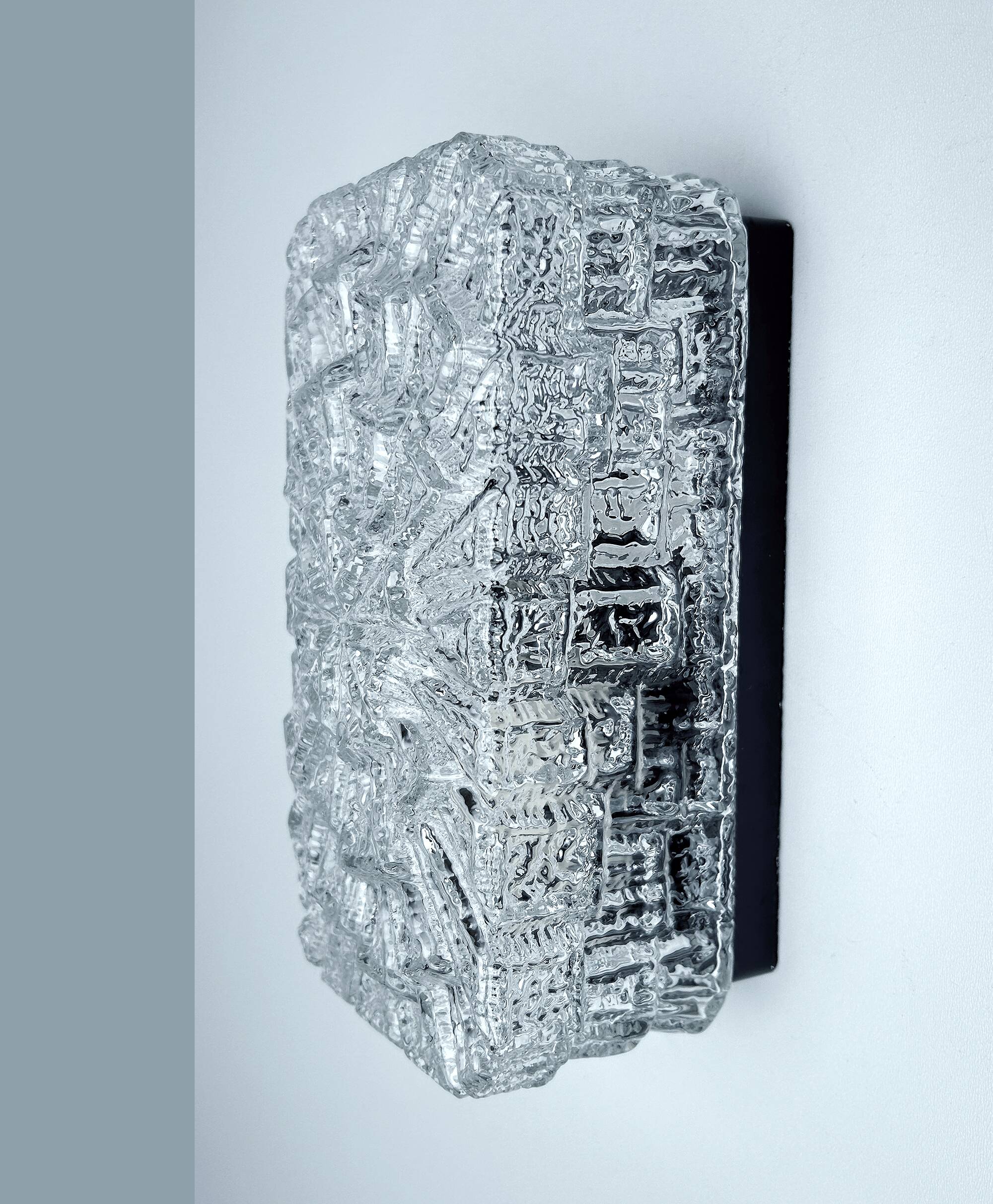 Vintage Brutalist Glass Sconce