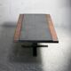 Table basse, céramique et plaques acier, circa 1960.