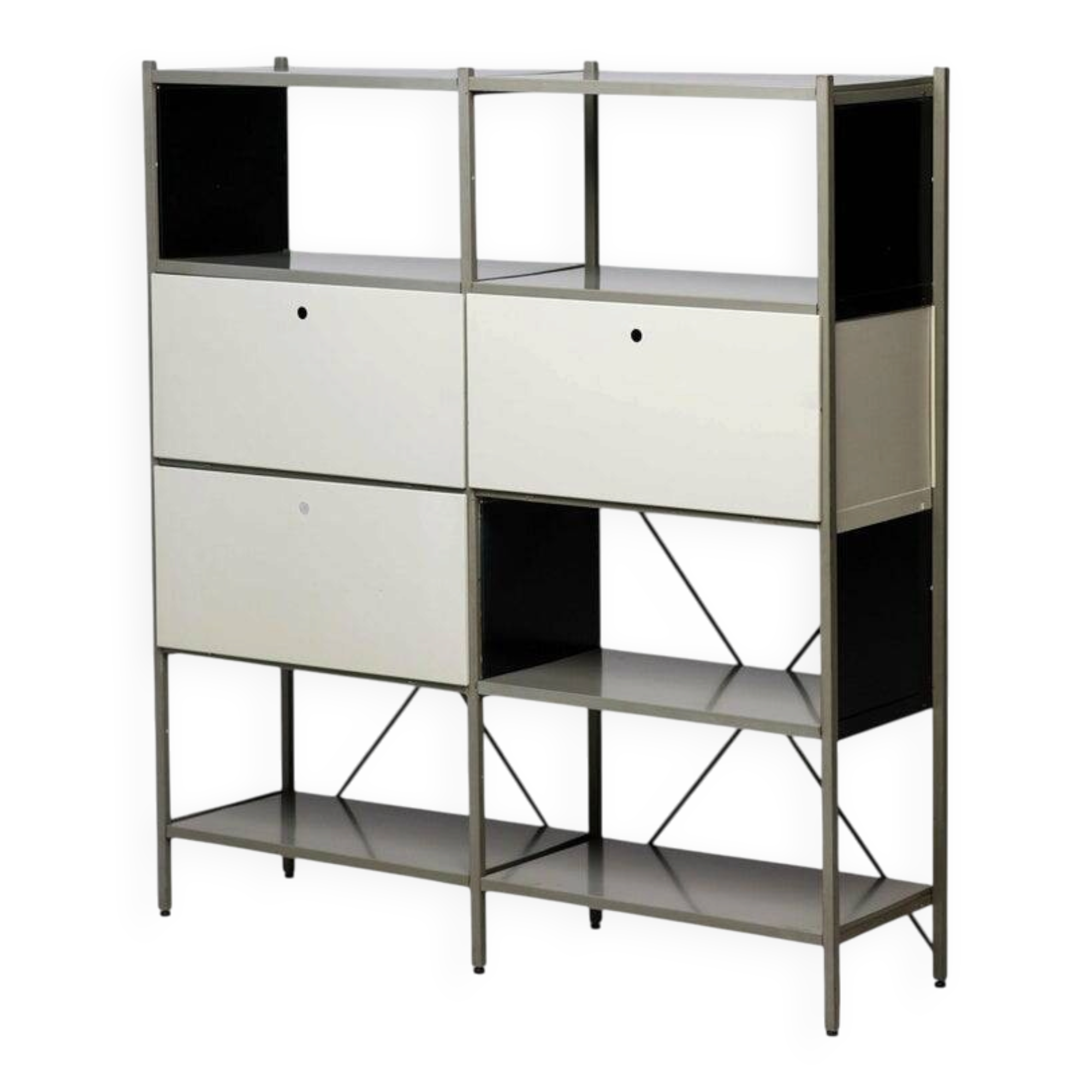 Wim Rietveld Model 663-2 Modular Metal Storage Cabinet for Gispen, 1954