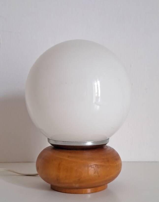 Wooden bedside lamp