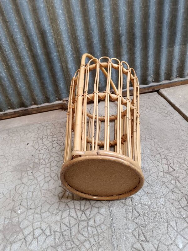 Porte parapluie en osier rotin vintage
