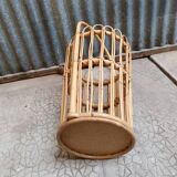 Vintage rattan wicker umbrella stand