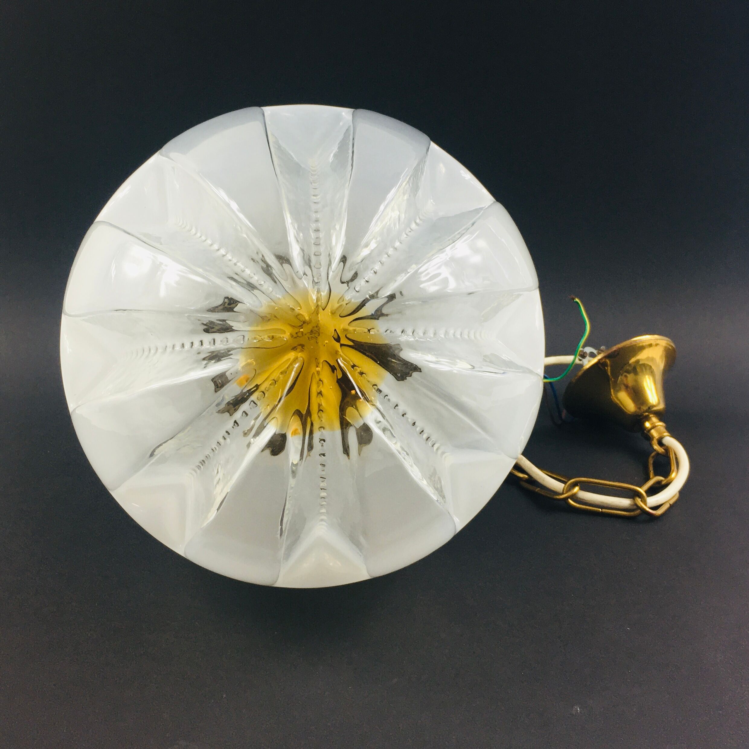 Large Mid-Century Murano Glass Pendant / Ceiling Lamp from Mazzega, Italy, 1970s
