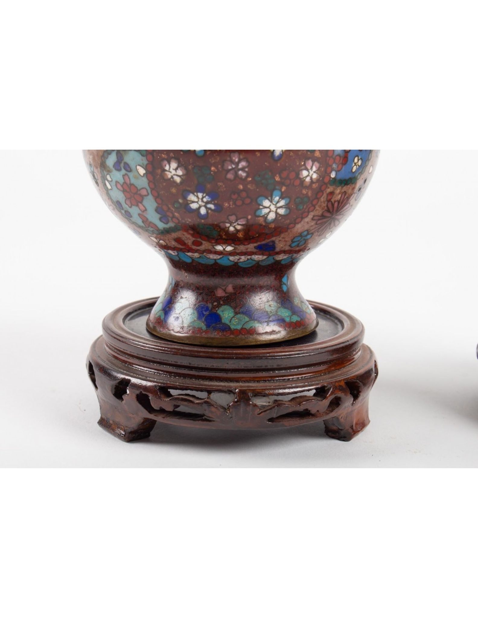 Pair of cloisonné bronze vases, china, xixth century