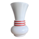 Vintage white opaline vase with red trim 29 cm White Opaline Va