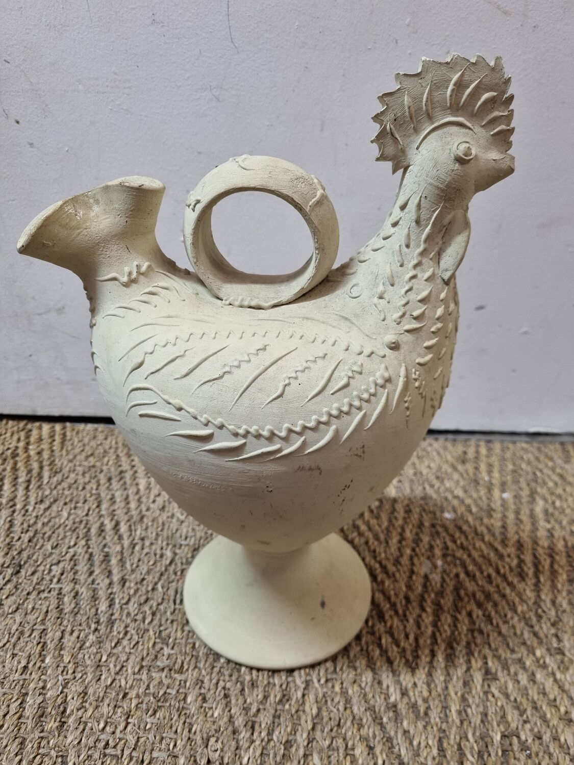 Spanish ceramic rooster pitcher 1980