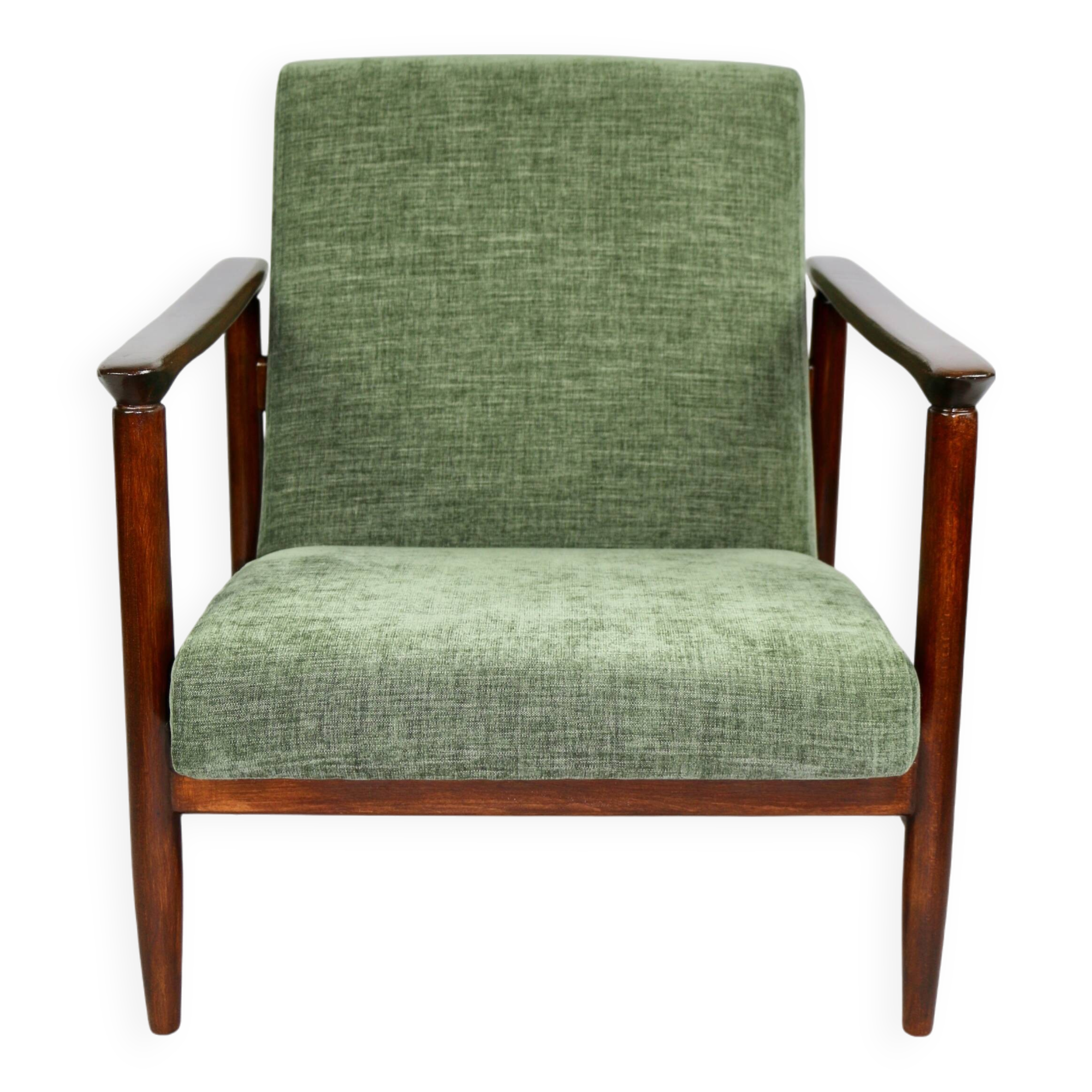 Green Olive GFM-142 Armchair by Edmund Homa, 1970s