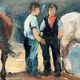 Raimont Lecourt, old painting, oil on panel