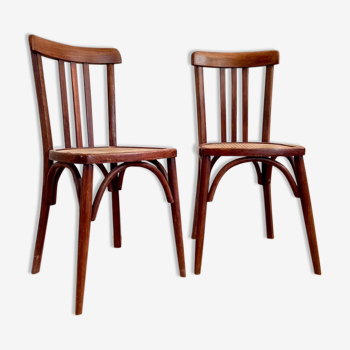 Pair of wooden bistro chairs