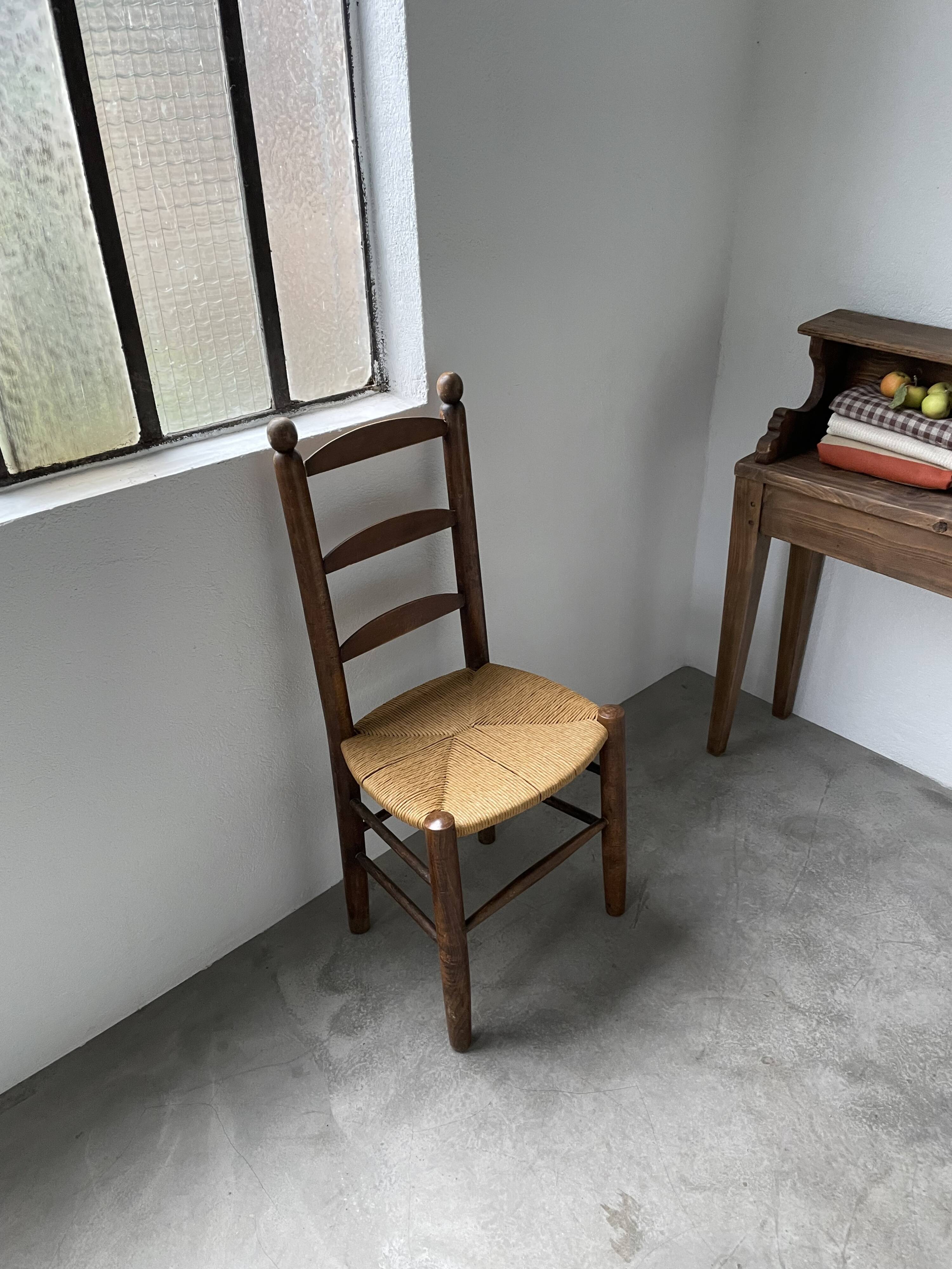 Chaise rustique paille chêne