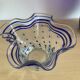 Trio of vintage blown glass handkerchief vases