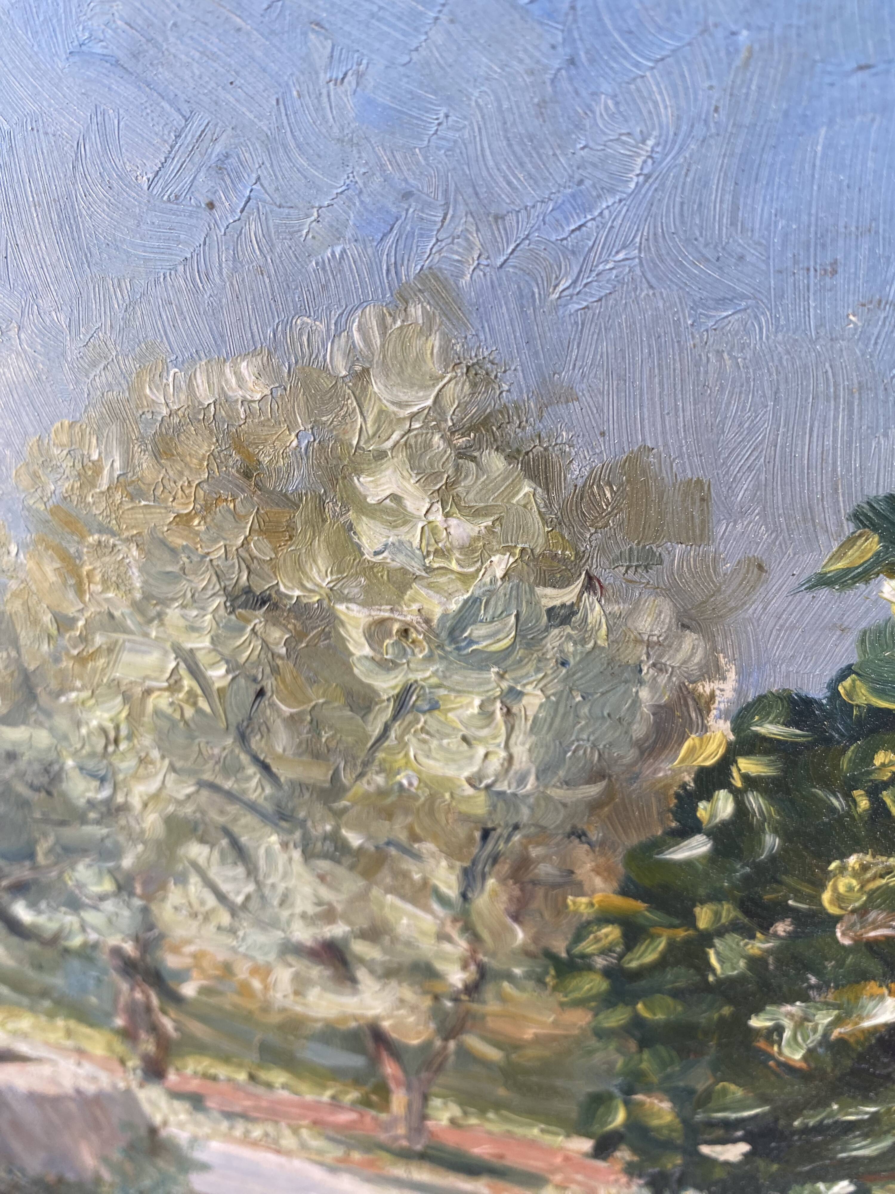 Framed oil painting "Provençal landscape"