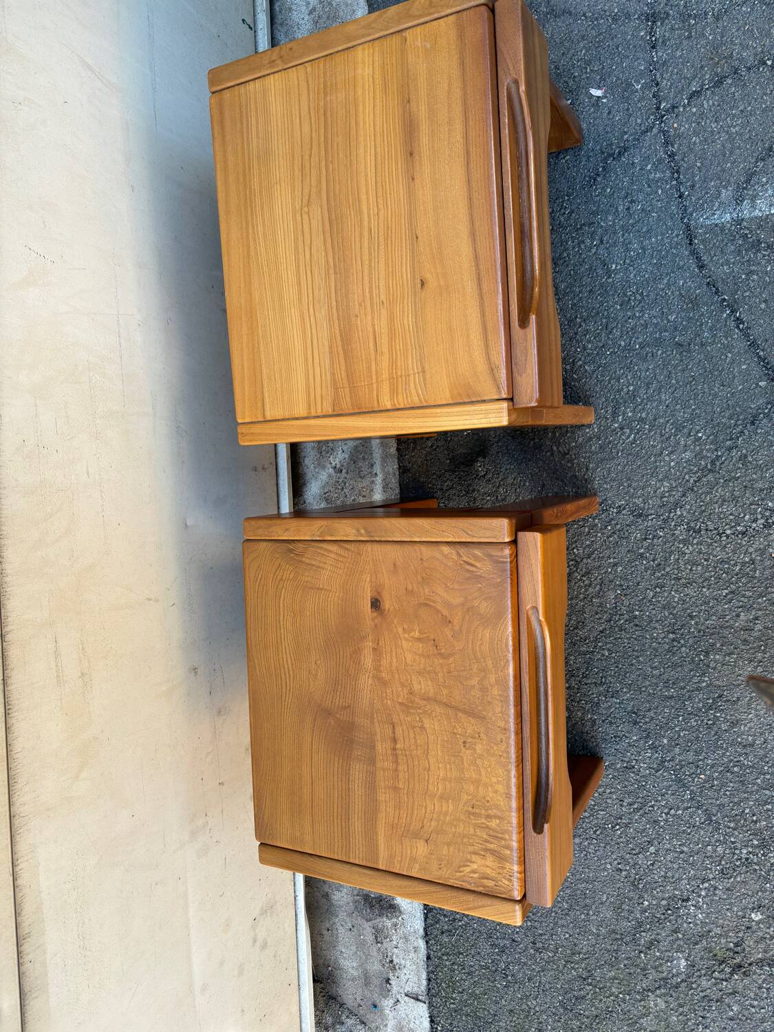 Pair of elm bedside tables Maison Regain 80'