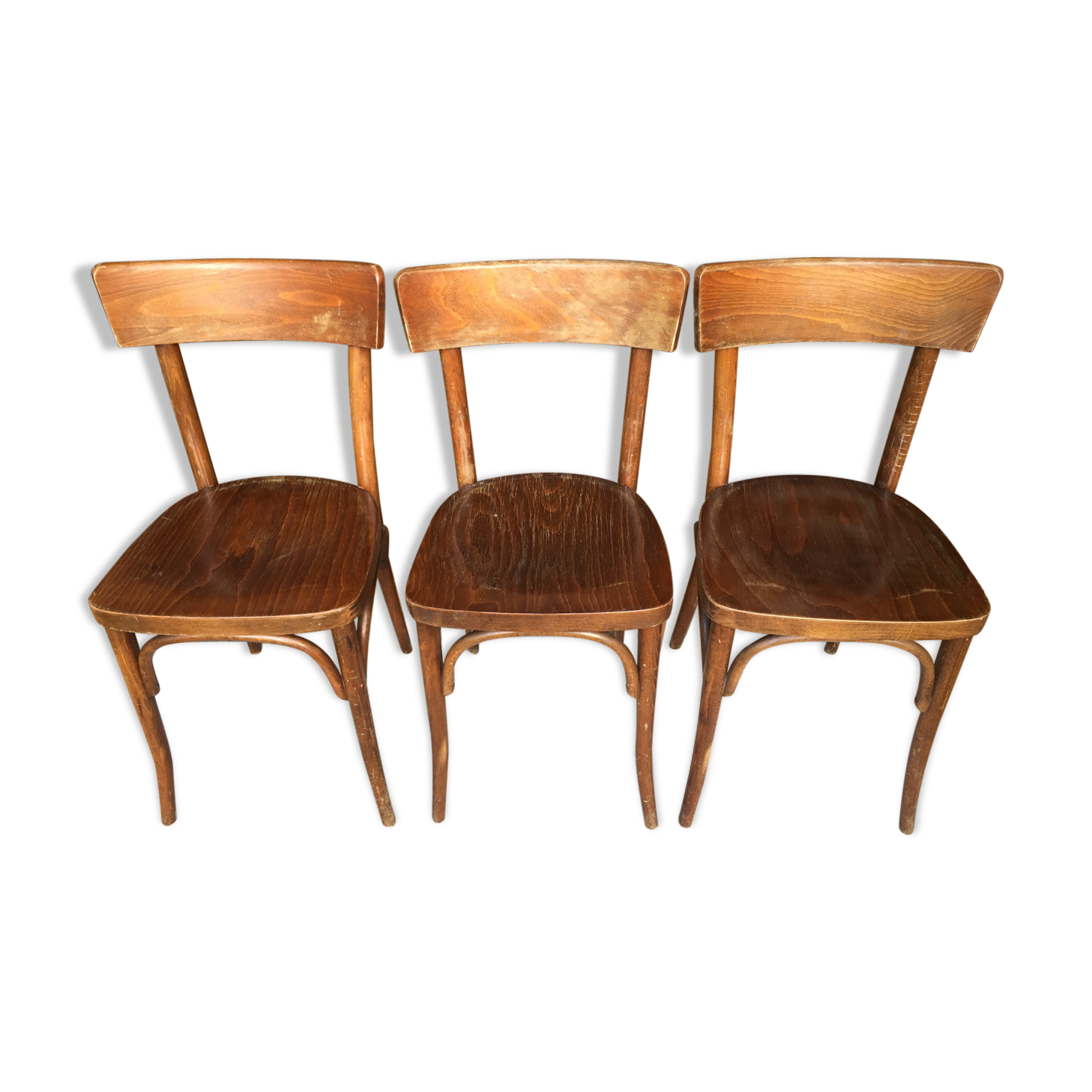 Trio of vintage bistro chairs 60