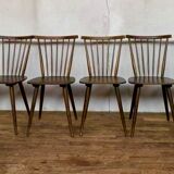 Series of 6 chairs bistro Baumann Model Menuet from the 1960s
