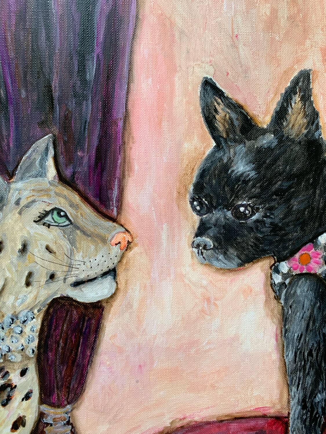 Peinture acrylique sous verre