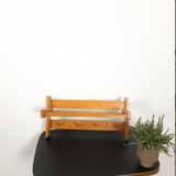 Vintage wooden wall coat rack with shelf