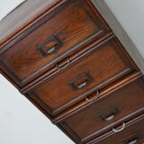 Belgian oak apothecary / filing cabinet folding doors, 1920/30s