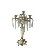 19th century marble, brass and tassel chandelier