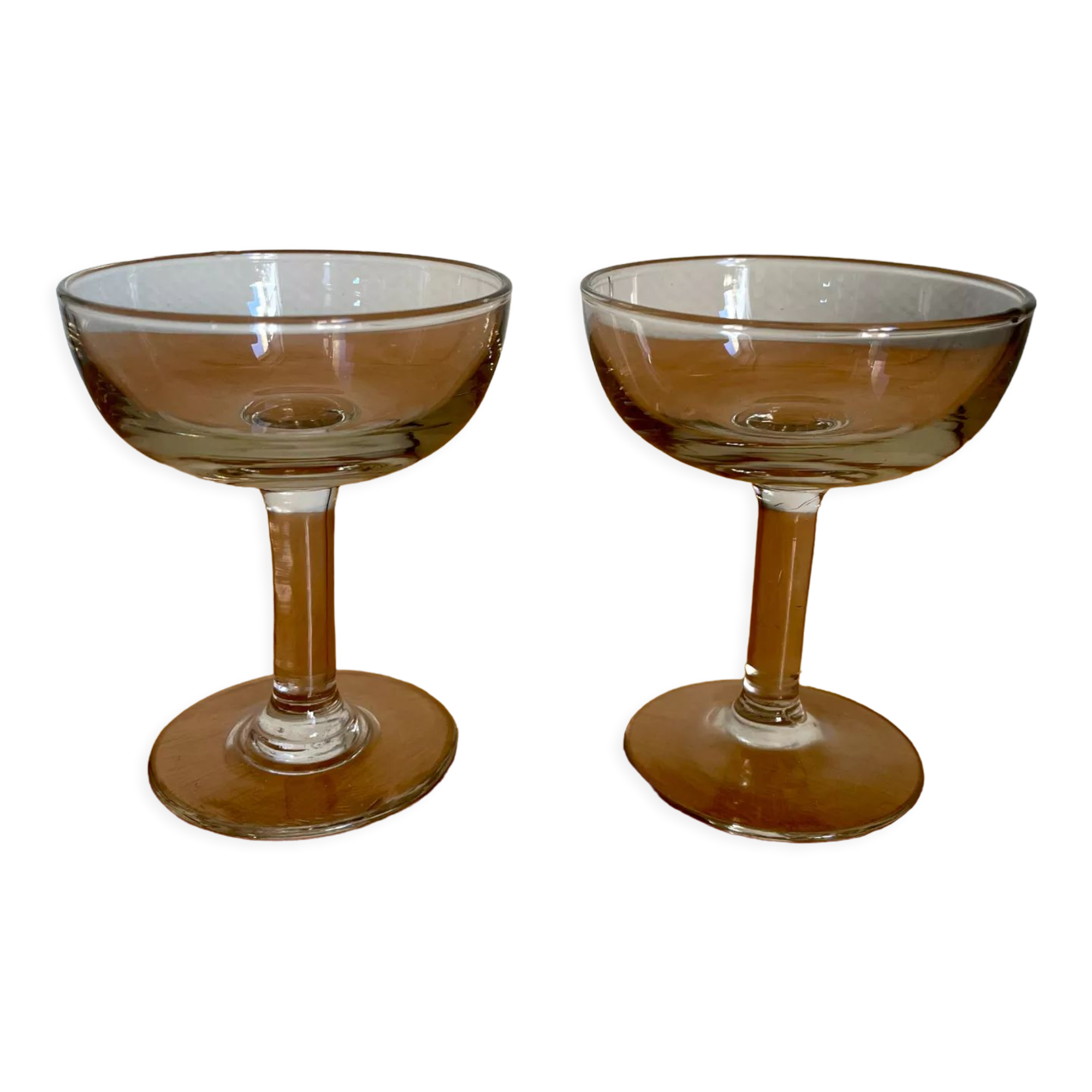Pair of vintage champagne glasses
