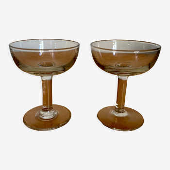 Pair of vintage champagne glasses