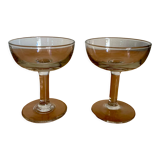 Pair of vintage champagne glasses