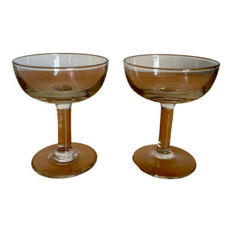 Pair of vintage champagne glasses