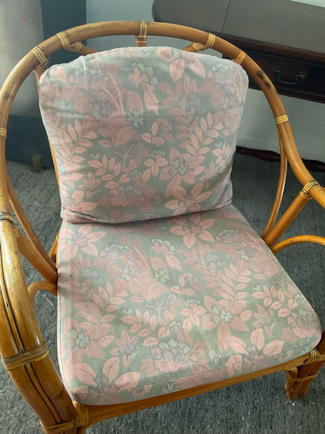 Vintage rattan armchair 70s