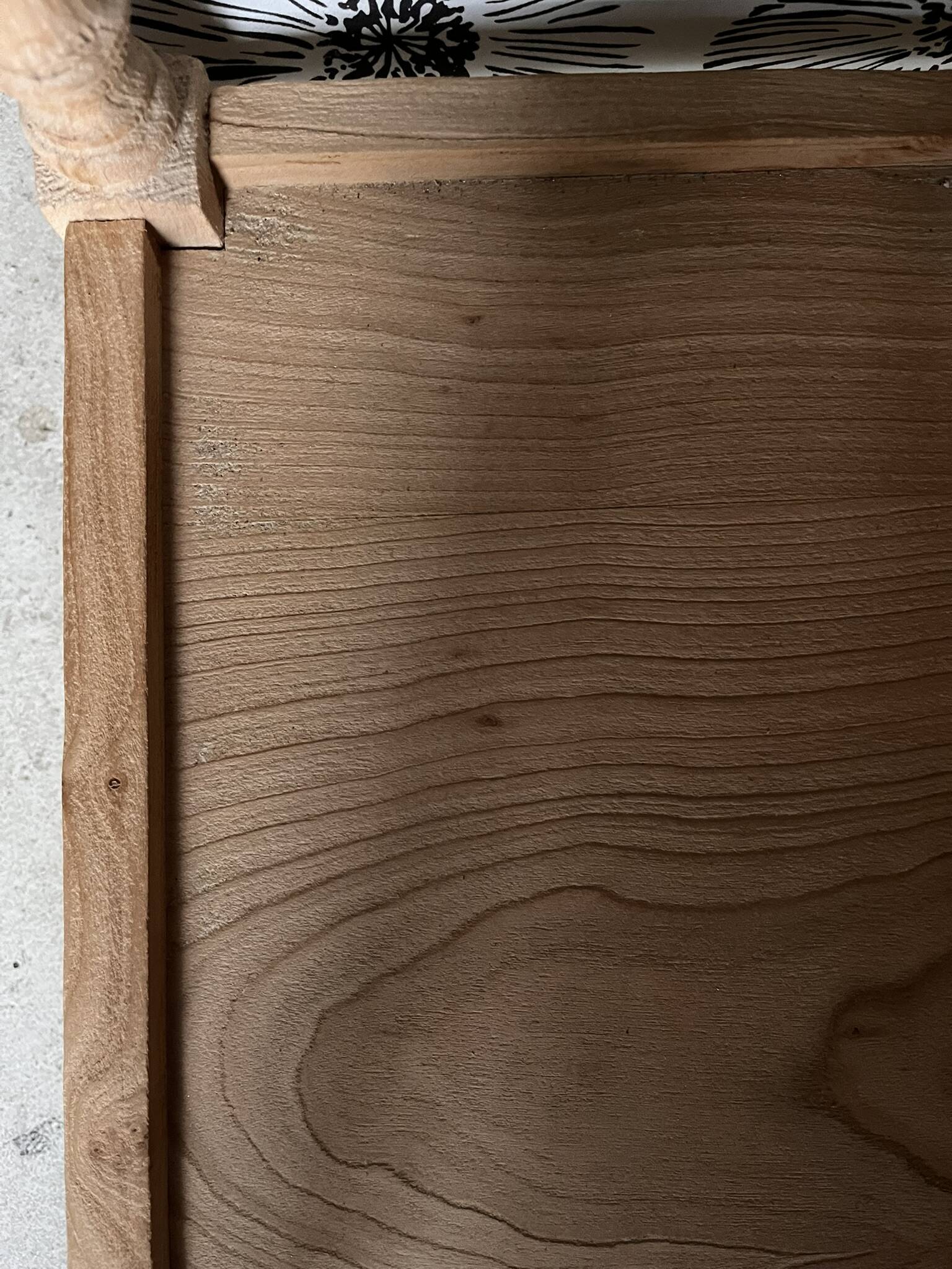 Bureau secrétaire console bois clair vintage Alphonse avec tiroir