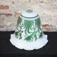 Opaline globe with green flower patterns, bell-shaped lampshade with a corolla.