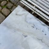 Bistro table in grey marble and black cast iron 100 x 60 cm