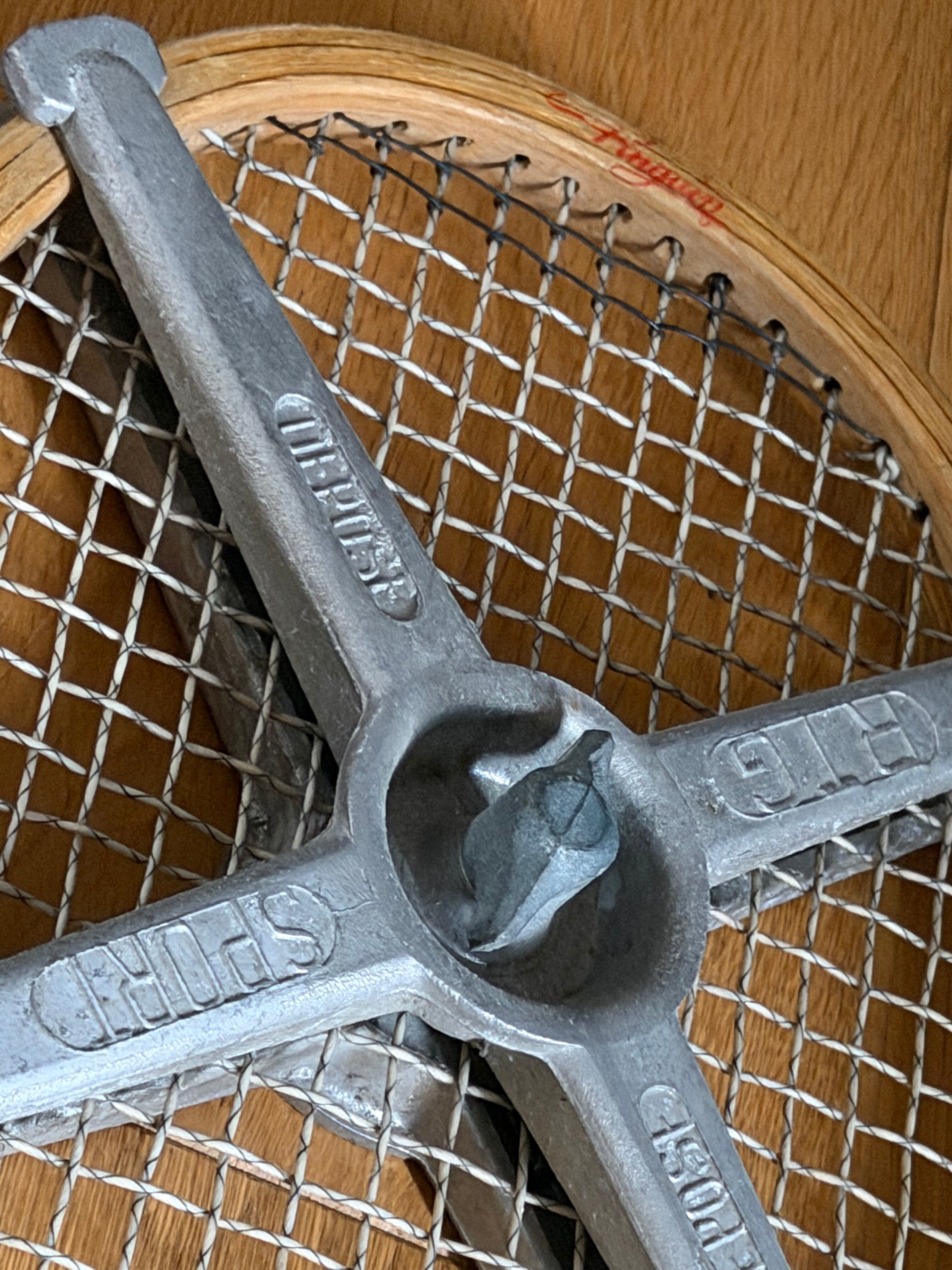 Vintage Pinguin rackets from the 1960s.