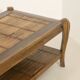 Vintage coffee table in wood and bamboo year 70
