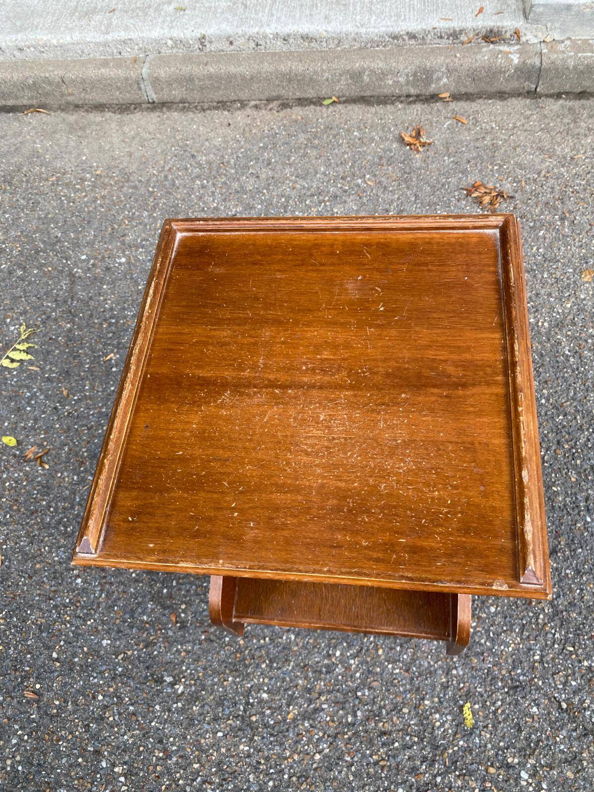 Vintage side table / Magazine rack end table