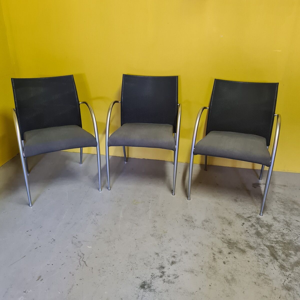 3 italian tonon design armchairs or office chairs, from the 1990s