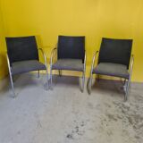 3 italian tonon design armchairs or office chairs, from the 1990s