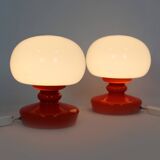 Glass Table Lamps by Stepan Tabery for Osvetlovaci Sklo, 1970s,