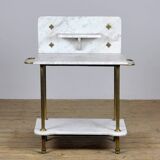 Antique wash stand in brass and marble, circa 1880