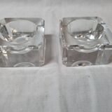 Pair of table candle holders, crystal from 1970